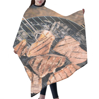 Personality  Grilling Meat On Charcoal Grill Hair Cutting Cape