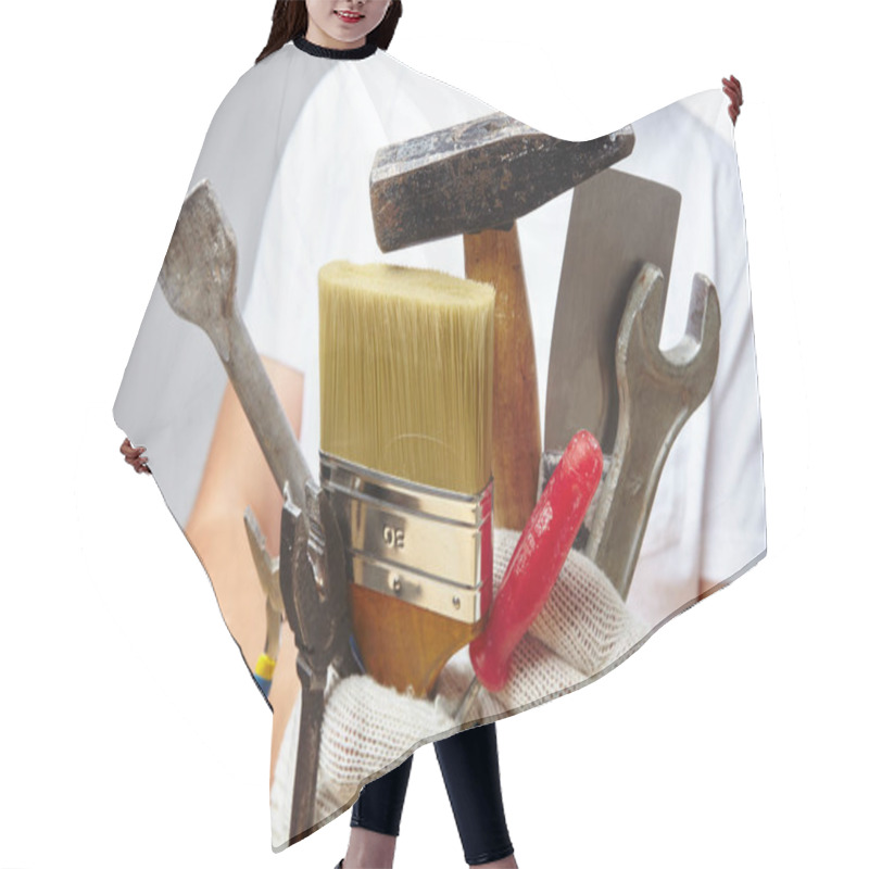 Personality  Man Holding  Tools Hair Cutting Cape