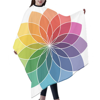 Personality  Vector Illustration Of Printing Color Wheel With Twelve Colors In Gradations Hair Cutting Cape