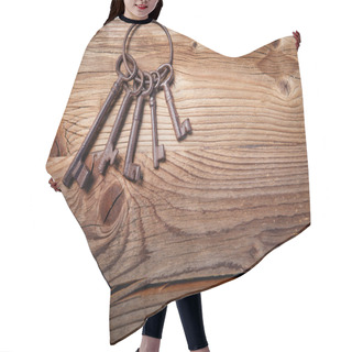 Personality  Medieval Keys On Wood Table Hair Cutting Cape
