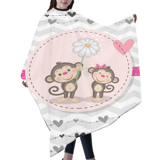 Personality  Two Monkeys Hair Cutting Cape