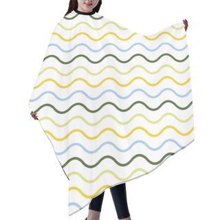 Personality  Seamless Pattern Of Colorful Waves Hair Cutting Cape