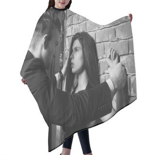 Personality  Erotic Young Couple Hair Cutting Cape