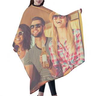 Personality  Young Happy People Group Hair Cutting Cape