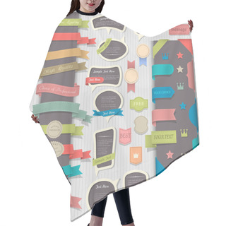 Personality  Big Set Retro Design Elements And Speech Bubbles Hair Cutting Cape