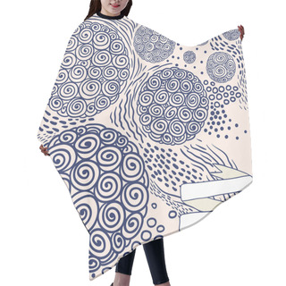 Personality  Pattern With Circles And Waves Hair Cutting Cape