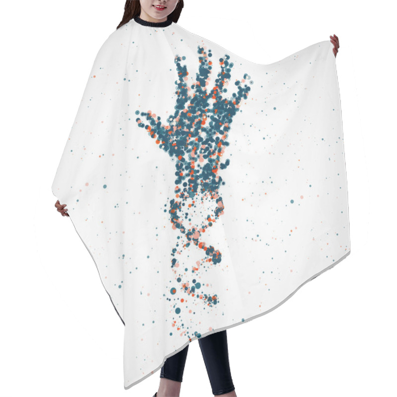 Personality  Futuristic Model Of Hand Dna, Abstract Molecule Hair Cutting Cape