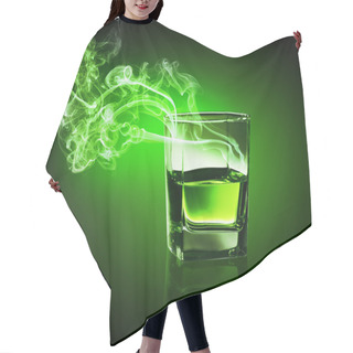 Personality  Glass Of Green Absinth Hair Cutting Cape