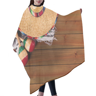 Personality  Mexico Cinco De Mayo Wood Background Mexican Sombrero Hair Cutting Cape