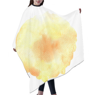 Personality  Abstract Yellow Watercolor On White Background. The Color Splashing In The Paper. Hand Drawn Illustration. Hair Cutting Cape