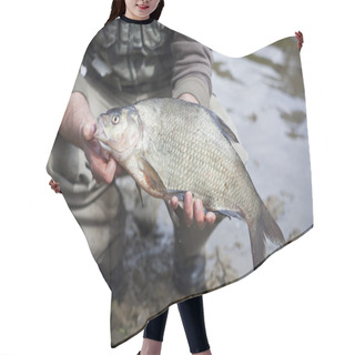 Personality  Beautiful Bream Cayght On A Bite. Hair Cutting Cape