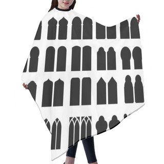 Personality  Set Of Silhouettes Windows Hair Cutting Cape