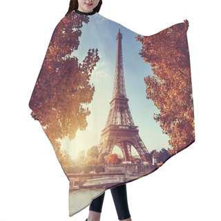 Personality  Seine In Paris With Eiffel Tower In Autumn Time Hair Cutting Cape