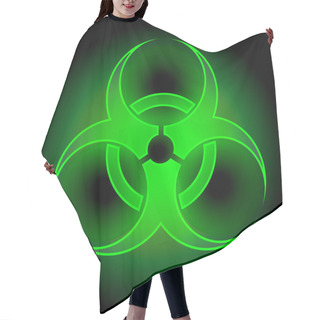 Personality  Glowing Biohazard Sign Hair Cutting Cape