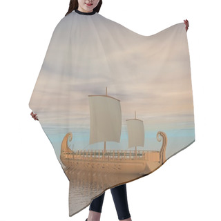 Personality  Greek Trireme Boat - 3D Render Hair Cutting Cape