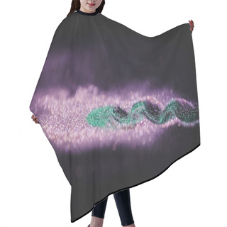 Personality  Close Up Of Shiny Pink And Turquoise Dust On Black Background Hair Cutting Cape