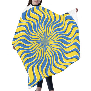 Personality  Optical Illusion Patterned Circle Of Moving Wavy Stripes. Circular Template For Motion Background Design. Hair Cutting Cape