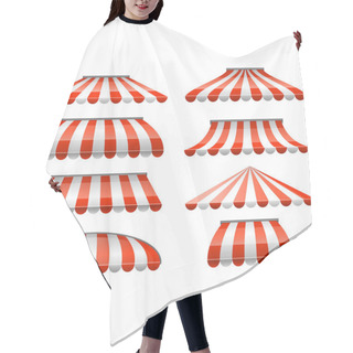 Personality  Striped Red And White Sunshade Awning - Cafe And Shop Awnings Hair Cutting Cape