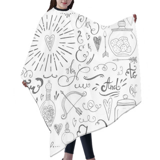 Personality  Romantic Hand Drawn Elements Hair Cutting Cape