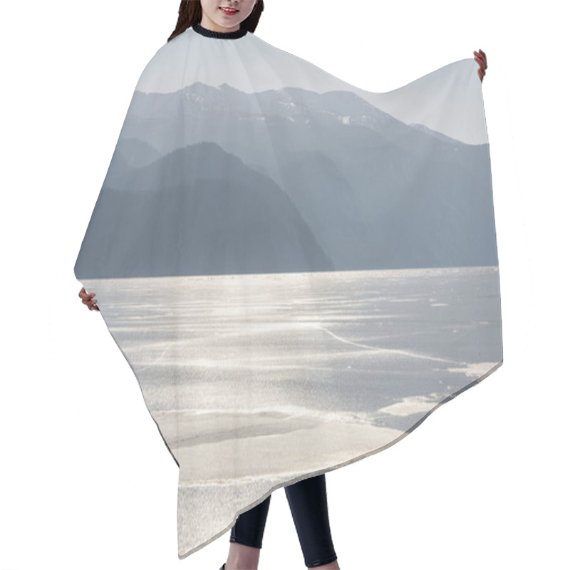 Personality  Mountains Lake Frozen Ice Silver Sunlight Hair Cutting Cape