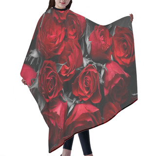 Personality  Red Roses Texture Background Hair Cutting Cape