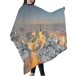 Personality  Gorgeus Cityscape Of Winter Lviv City Hair Cutting Cape