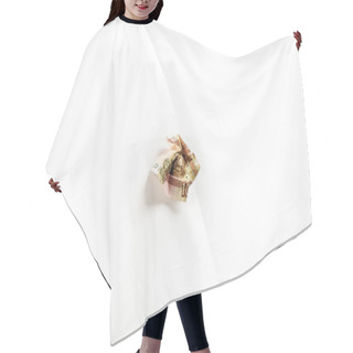 Personality  Top View Of Crumpled Russian Money On White With Copy Space  Hair Cutting Cape