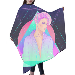 Personality  Portrait Of A Young Pretty Androgynous Woman With Short Shaved P Hair Cutting Cape