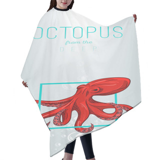 Personality  Octopus Emblem Template Hair Cutting Cape