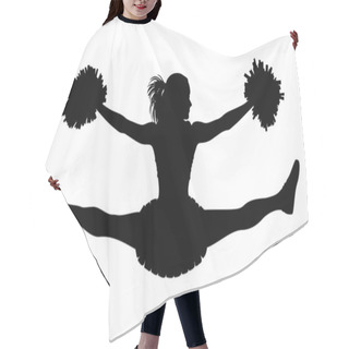 Personality  Cheerleader Woman Jumping Silhouette. Vector Illustration Hair Cutting Cape
