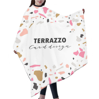 Personality  Terazzo Card Design With Dots And Brush Strokes Hair Cutting Cape