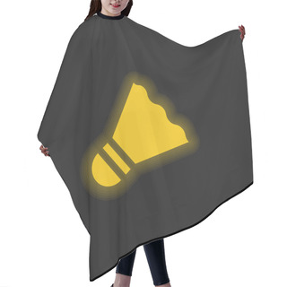 Personality  Badminton Yellow Glowing Neon Icon Hair Cutting Cape