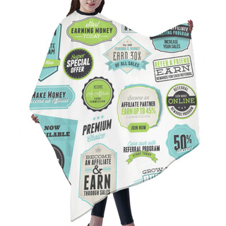 Personality  Set Of Badges And Stickers Hair Cutting Cape