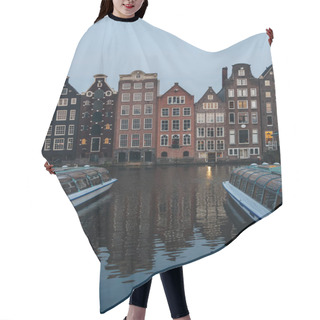 Personality  20 MAY 2018 - AMSTERDAM, NETHERLANDS: Facades Of Ancient Building Above Canal On Twilight, Amsterdam, Netherlands Hair Cutting Cape