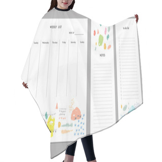 Personality  Weekly Planner Template. Organizer And Schedule Hair Cutting Cape