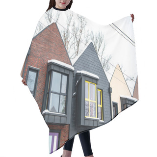 Personality  Modern Houses With Snow On Roofs In Winter Hair Cutting Cape