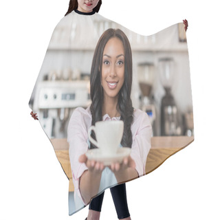 Personality  Waitress With Coffee Cup Hair Cutting Cape