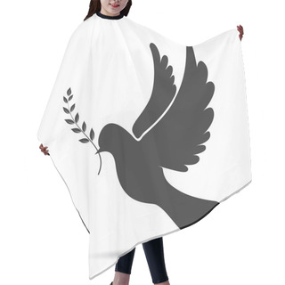 Personality  Icon Of Dove Flying With Olive Twig In Its Beak Hair Cutting Cape