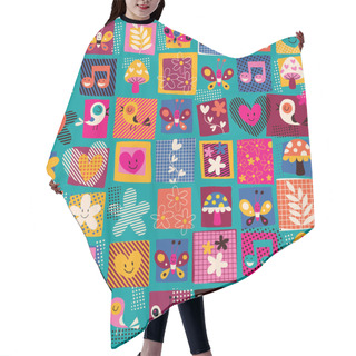 Personality  Cute Flowers, Birds & Hearts Pattern Hair Cutting Cape