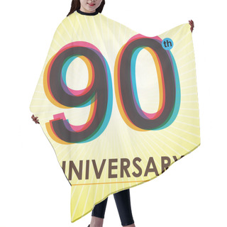 Personality  90 Years Anniversary Poster , Template, Tag Design Vector Hair Cutting Cape