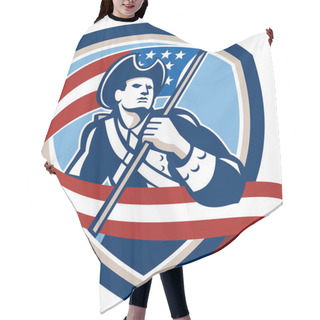 Personality  American Patriot Soldier Waving Flag Shield Hair Cutting Cape