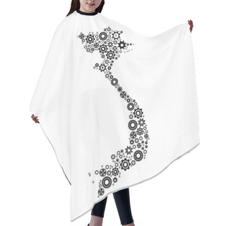 Personality  High Detailed Vector Map - Vietnam Hair Cutting Cape