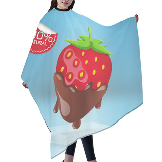 Personality  Strawberries In Chocolate. Vector Illustration. Hair Cutting Cape