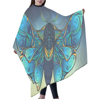 Personality  Abstract Mystical Moth In Psychedelic Design. Vector Illustration. Hair Cutting Cape