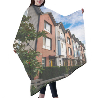Personality  A Row Of New Real Estate Townhouses Or Condominiums. Hair Cutting Cape