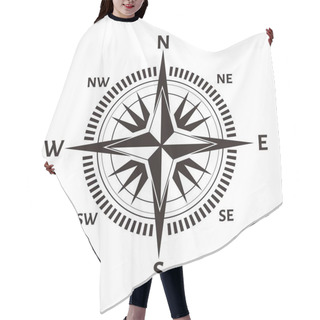 Personality  Navigation Compass Or Wind Rose Icon, Vector  Hair Cutting Cape