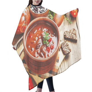 Personality  Chili Soup With Red Beans And Greens  Hair Cutting Cape