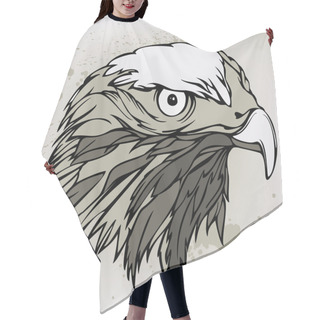 Personality  Buzzard Hawk, Hand Drawing. Vector Illustration. Hair Cutting Cape