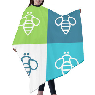 Personality  Bee Insect Outline Flat Four Color Minimal Icon Set Hair Cutting Cape