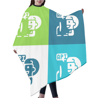 Personality  Application Flat Four Color Minimal Icon Set Hair Cutting Cape